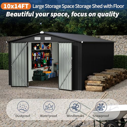 10X14 FT Metal Storage Sheds Outdoor