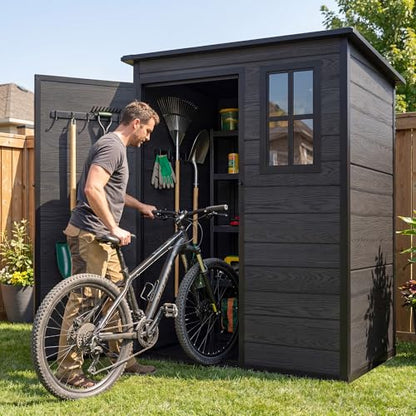 5x3 FT Outdoor Storage Shed with Reinforced Floor & Window