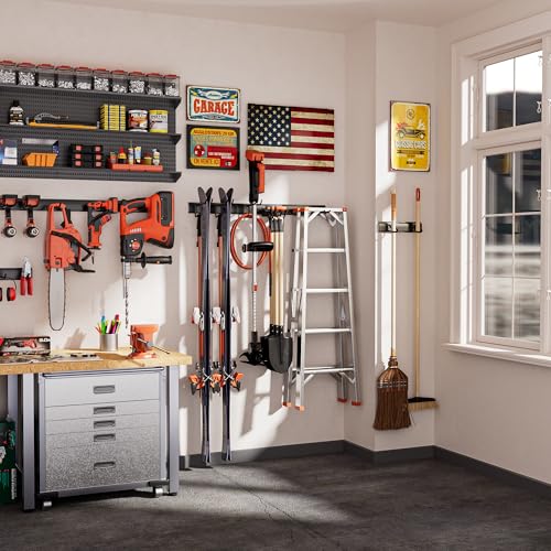 Heavy Duty Garden Tool Organizer Metal Wall Mount