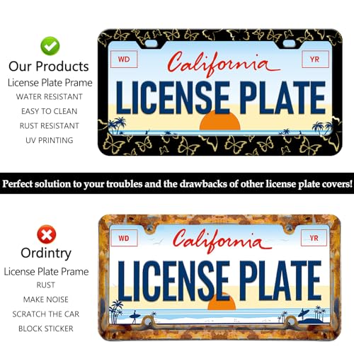 Golden Butterfly License Plate Frames