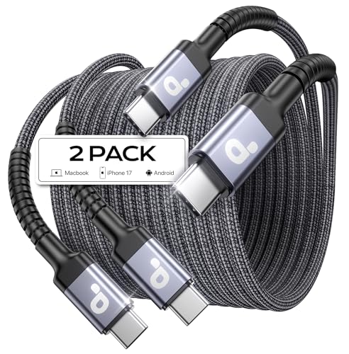 Extra Long USB C to C Cable 15FT (2 Count)