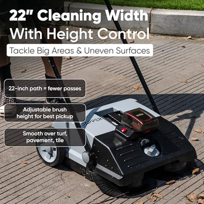 Battery Powered Artificial Grass & Hard Surface Sweeper