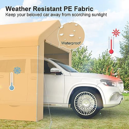 Carport 10'x20' Heavy Duty Car Canopy Portable Garage with Removable Sidewalls & Doors for Truck Boat Car Port