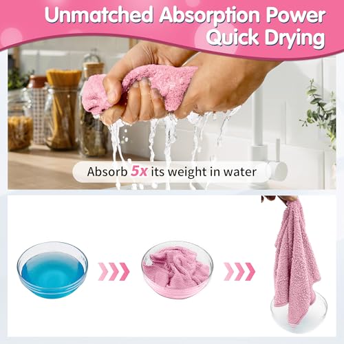 Pink Microfiber Cleaning Cloth (12 Count)