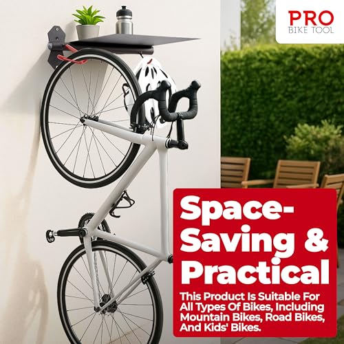Bike Wall Mount with Storage Shelf