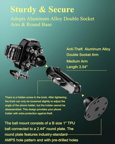 Anti Theft Phone Mount Holder with Vibration Dampener