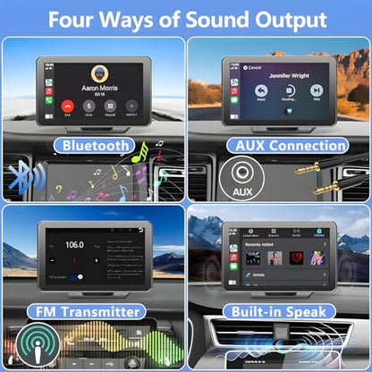 Carplay Screen for Car 7" with Wireless Apple CarPlay & Android Auto