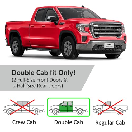 in Channel Extra Durable Rain Guards for Trucks GMC Sierra 1500 2019 (4 Count)