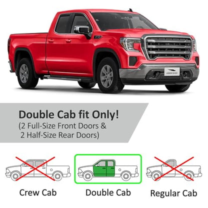 in Channel Extra Durable Rain Guards for Trucks GMC Sierra 1500 2019 (4 Count)
