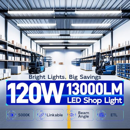 4FT 120W LED Shop Light Linkable (2 Count)