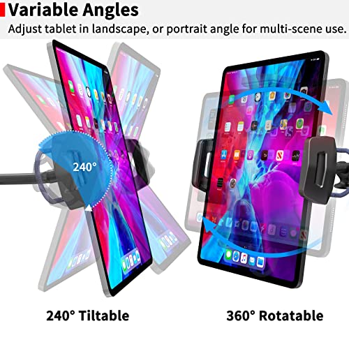 Upgraded Tablet Car Mount for iPad Truck Holder Long Arm Extension