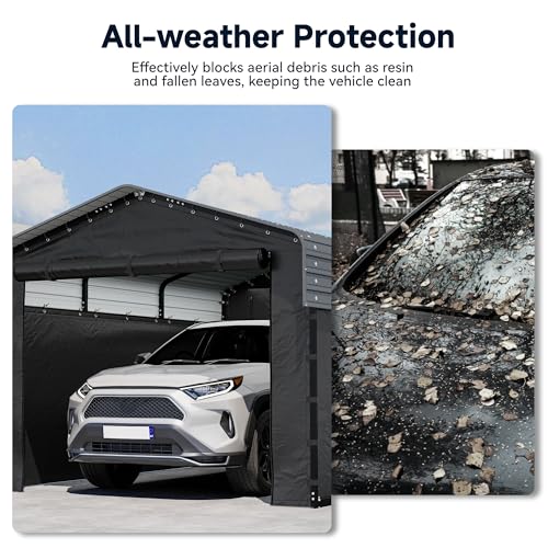 10 x 15 FT Metal Carport with Removable Sidewalls & Doors