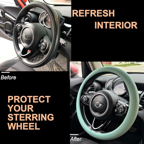 Nappa Leather Steering Wheel Cover Universal 14.5