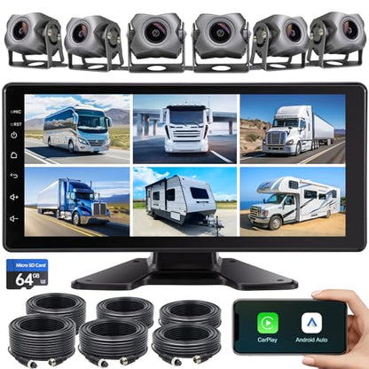 6 Channel 1080P Backup Camera System Dash Cam for Truck