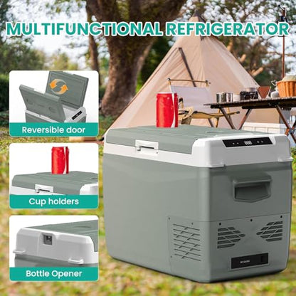GC50 Electric Cooler for Car Refrigerator 12 Volt Car Camping Fridge 48 Quart Portable Freezer for Truck SUV RV Van Camper