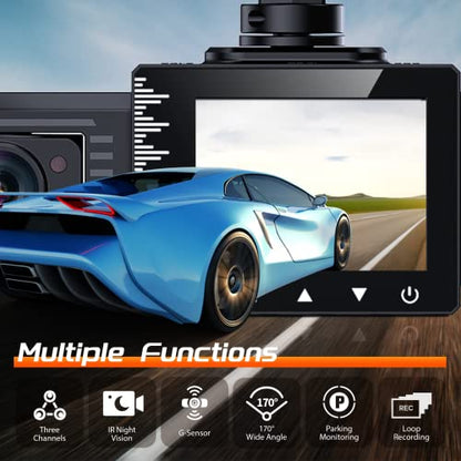 T1 pro Dash Cam Front and Rear Inside 3 Channel 1080P