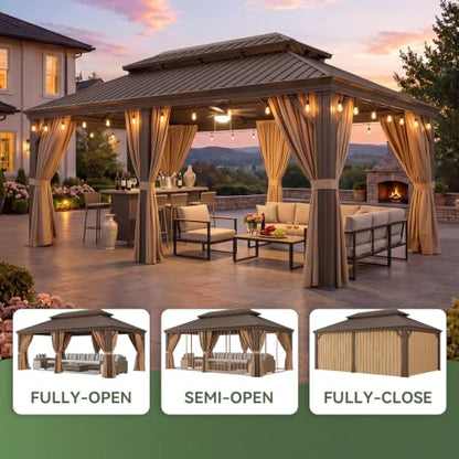 12' X 20' Hardtop Gazebo with Drainage