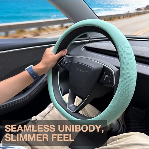 Nappa Leather Steering Wheel Cover for Tesla Model Y