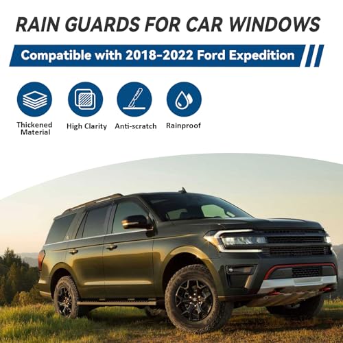 4pcs Window Visors Rain Guards for 2018 (4 Count)