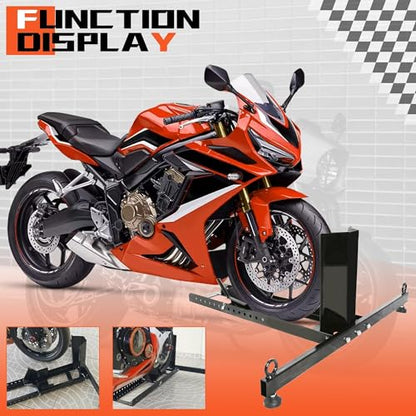 Adjustable Motorcycle Wheel Chock Stand Upright 1800lb Capacity