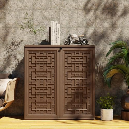 Indoor Outdoor Storage Cabinet Waterproof with 1 Shelf