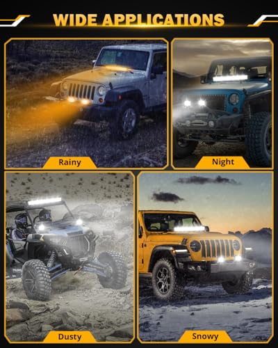 4 Inch Pod Lights & 20In LED Light Bar 6 Modes Offroad Kit (3 Count)