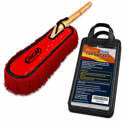 Premium Extra Large Car Duster with Durable Solid Wood Handle Includes Storage Cover