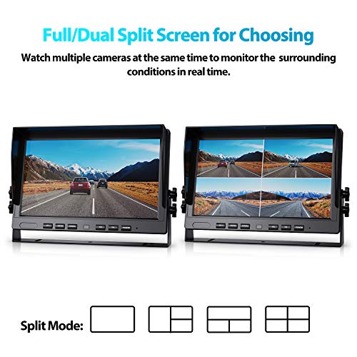 10" 1080P Wired Backup Camera System Kit