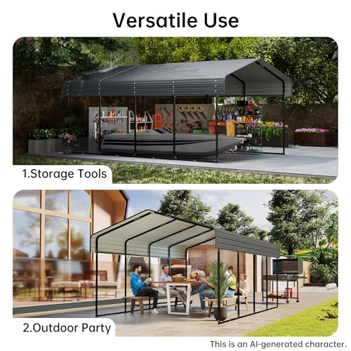 12 x 20 FT Heavy Duty Metal Carport
