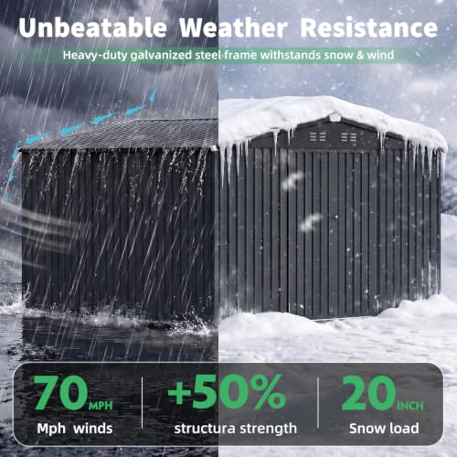 10' x 10' Waterproof Metal Outdoor Storage Shed