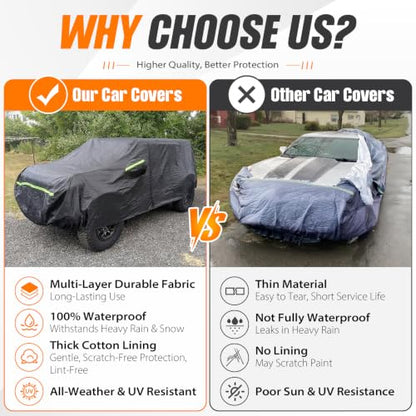 Car Cover for Chevy Silverado 1500 Crew Cab 6.6 ft Bed 2000