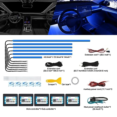 Acrylic Interior Car LED Strip Light with Wireless APP
