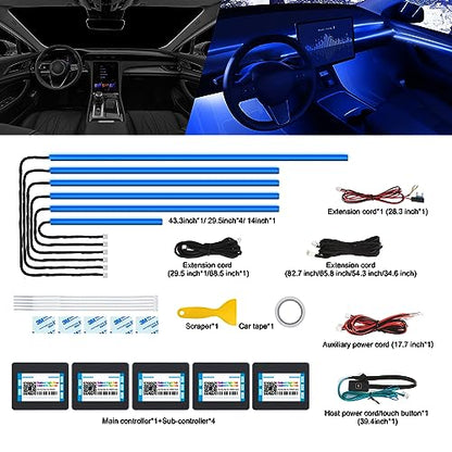 Acrylic Interior Car LED Strip Light with Wireless APP