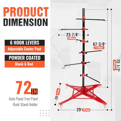 72In Universal Auto Paint Rack Stand Tree Holder Adjustable Center
