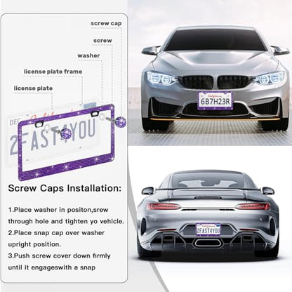2 Pack License Plate Frames for Women