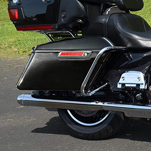Motorcycle Saddlebags with Chrome Conversion Brackets Fit For Harley Softail Deluxe Heritage Softail 1984 (2 Count)