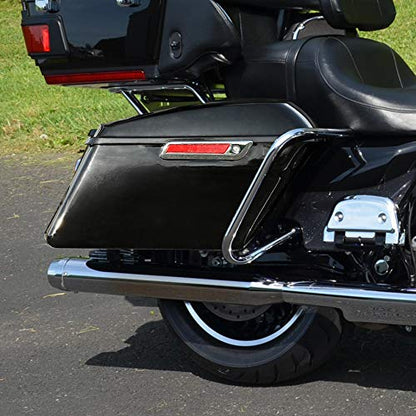 Motorcycle Saddlebags with Chrome Conversion Brackets Fit For Harley Softail Deluxe Heritage Softail 1984 (2 Count)
