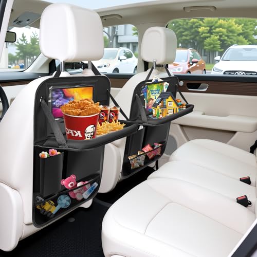 2Pack Car Backseat Organizer with Foldable Table Tray (2 Count)