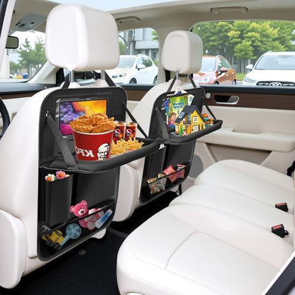 2Pack Car Backseat Organizer with Foldable Table Tray (2 Count)