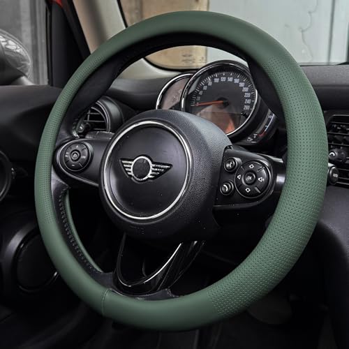Large Size Nappa Leather Steering Wheel Cover 15.75 Inch