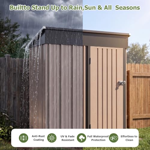 5x3 FT Outdoor Storage Shed with Sloping Roof