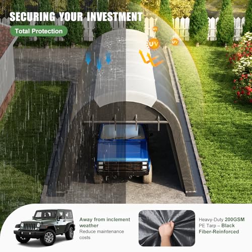 Carport Canopy 12x20 FT Heavy Duty with Translucent Roof