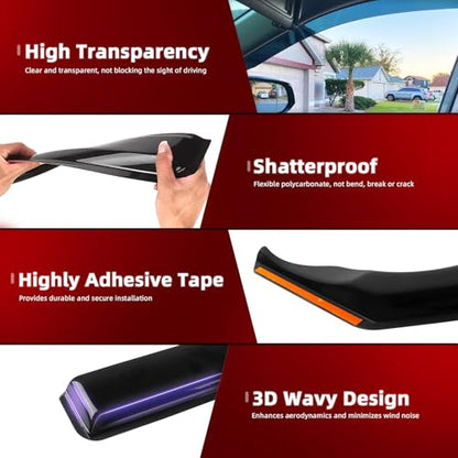 4pcs in Channel Window Rain Guards Fit for Volkswagen Tiguan 2018 (4 Count)