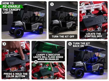 12pc Million Color LED Golf Cart Underglow Kit for 12V 4