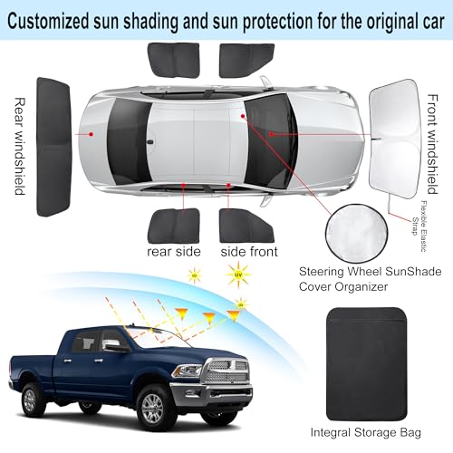 Window Shades for Dodge RAM 2500 3500 2010 (6 Count)