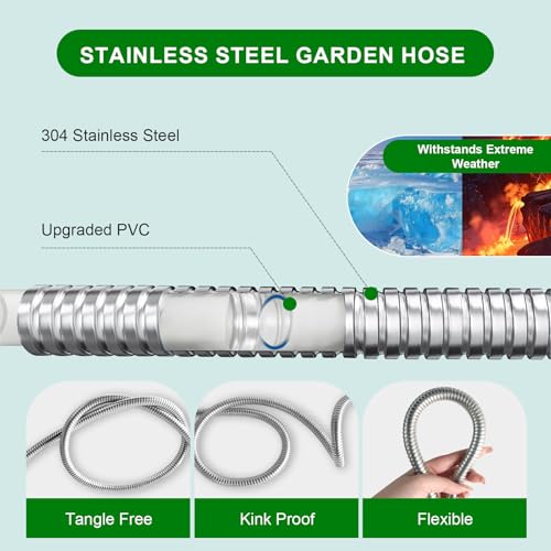 Metal Short Garden Hose 3 ft (3 Foot)