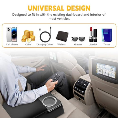 Universal Truck Seat Organizer with Armrest & Padded Lid