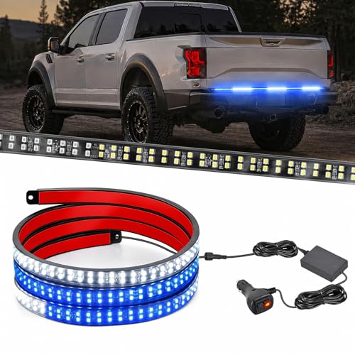 48 Inch 288 LED Tailgate Strobe Light Strip Blue White