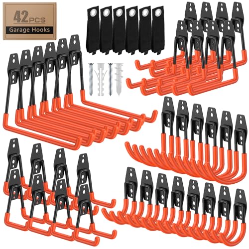 42 Pack Heavy Duty Wall Mount Garage Hooks
