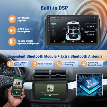 e46X7A 9" Headunit Car Stereo for BMW E46 3 Series 4+64GB
